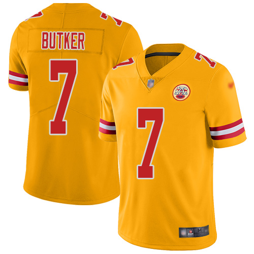 Youth Kansas City Chiefs #7 Butker Harrison Limited Gold Inverted Legend Football Nike NFL Jersey->youth nfl jersey->Youth Jersey